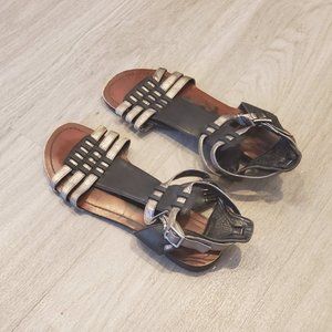 Black and Silver Dolce Vita Gladiator Sandals
